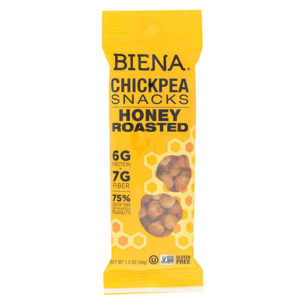 Biena Chickpea Snacks - Honey Roasted - Case of 10 - 1.2 oz.