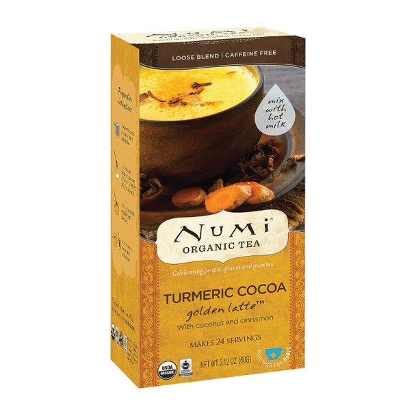 Numi Tea Golden Latte - Organic - Tumeric Cocoa - Case of 6 - 2.12 oz