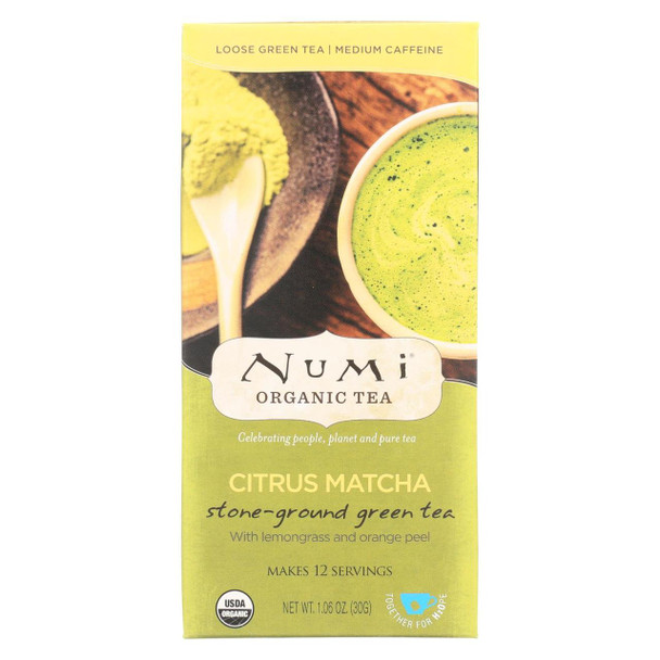 Numi Tea Citrus Matcha - Organic - Case of 6 - 1.06 oz