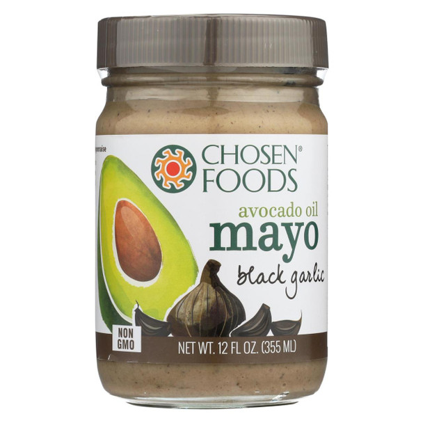 Chosen Foods Avocado Oil Mayo - Black Garlic - Case of 6 - 12 oz