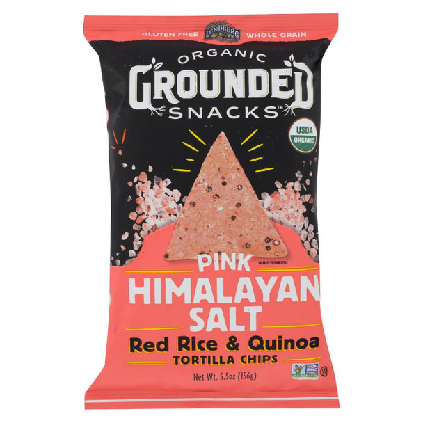 Lundberg Family Farms Organic Grounded Chips - Himalayan Pink Salt - Case of 12 - 5.5 oz