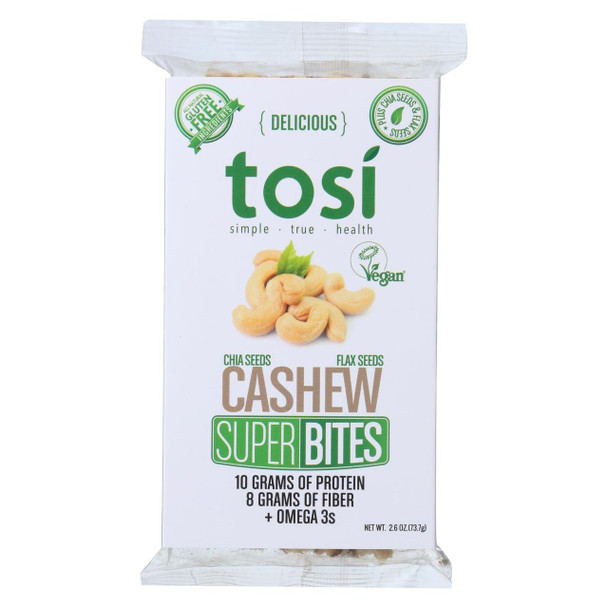 Tosi Health Superbites - Cashew - Case of 12 - 2.6 oz.