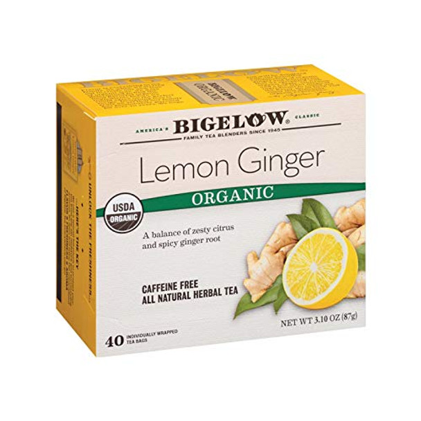 Bigelow Tea Tea - Organic - Limen - Ginger - Herbal - Case of 6 - 40 count