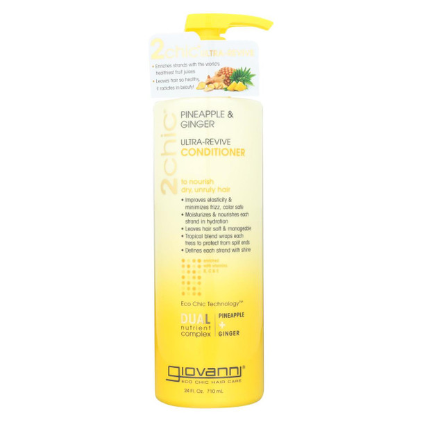 Giovanni Hair Care Products Conditioner - Pineapple and Ginger - Case of 1 - 24 fl oz.