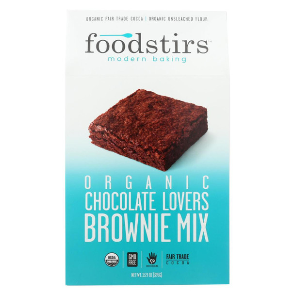 Foodstirs Organic Baking Mix - Chocolate Brownie Love - Case of 6 - 13.9 oz