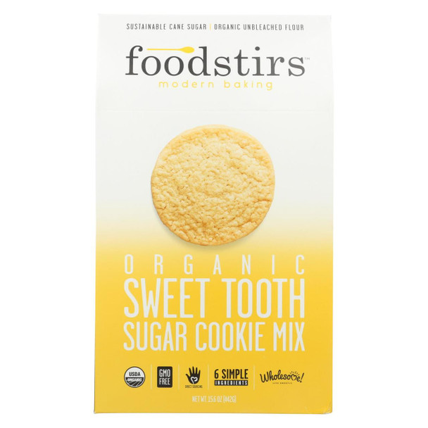 Foodstirs Organic Baking Mix - Sweet Tooth Sugar Cookie - Case of 6 - 15.6 oz