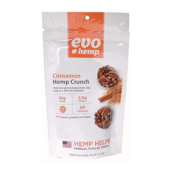 Evo Hemp Hemp Crunch - Cinnamon - Case of 12 - 3 oz