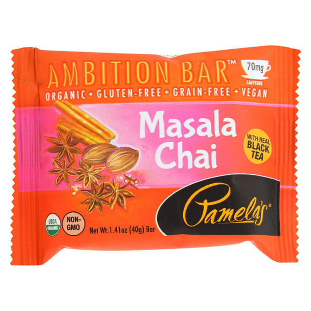 Pamela's Products Ambition Bar - Masala Chai - Case of 12 - 1.41 oz