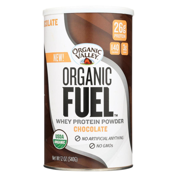 Organic Valley Organic Fuel Whey Protein Powder - Chocolate - 12 oz