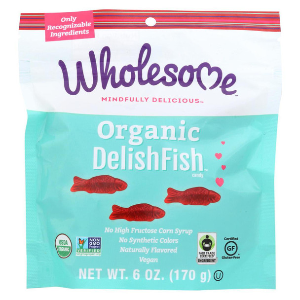 Wholesome! Organic Candy - Delish Fish - Case of 6 - 6 oz