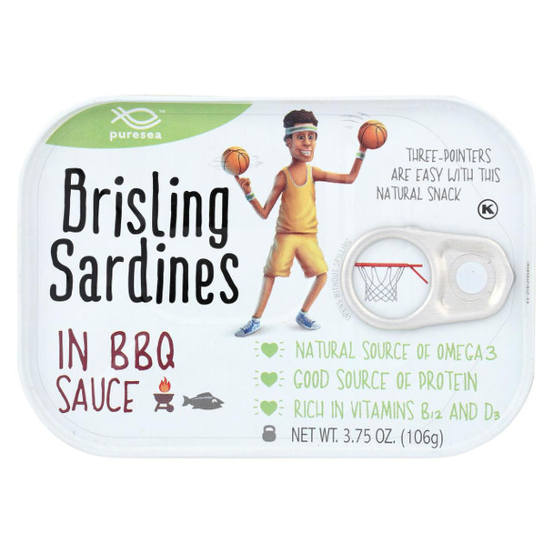 Pure Sea Sardines - Brisling - BBQ - Case of 12 - 3.75 oz