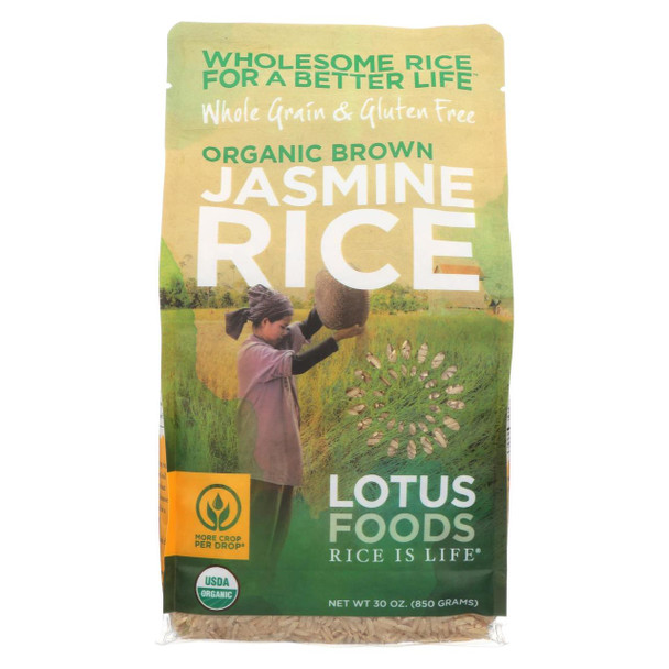 Lotus Foods Organic - Rice - Brown - Jasmine - Case of 6 - 30 oz