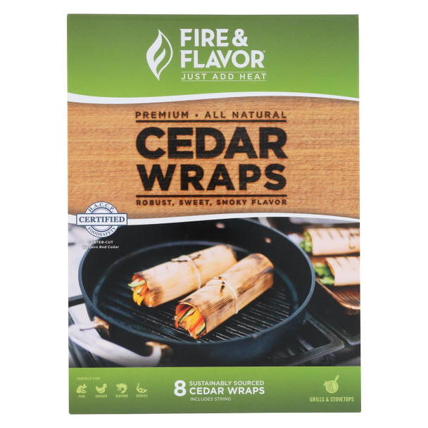 Fire and Flavor Grilling Wraps - Cedar - Case of 18 - 8 count