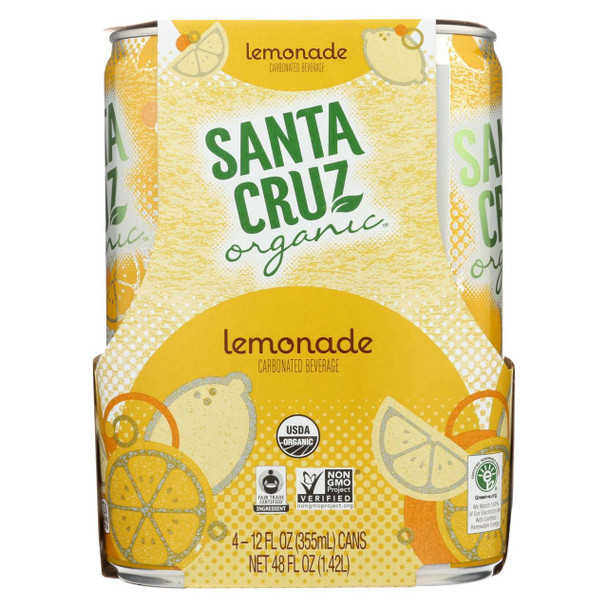 Santa Cruz Organic Lemonade - Organic - Sparkling - Case of 6 - 4/12 fl oz