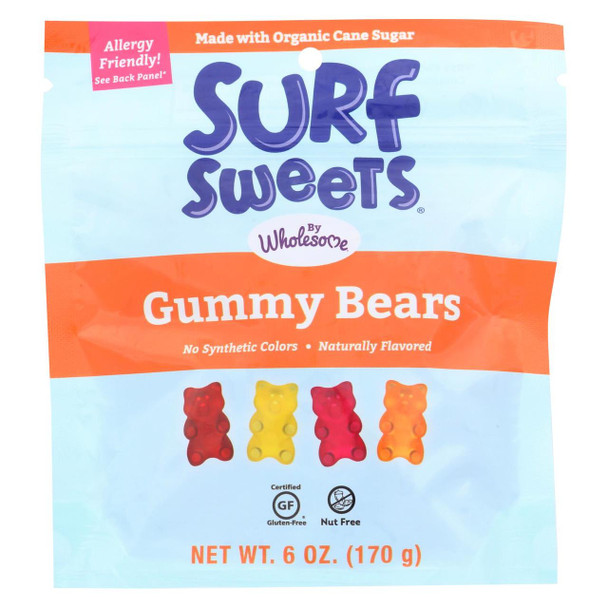 Surf Sweets Candy - Gummy Bears - Case of 6 - 6 oz