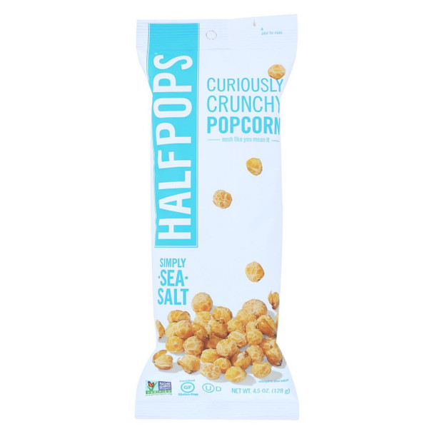 Halfpops Popcorn - Simply Sea Salt - Case of 12 - 4.5 oz
