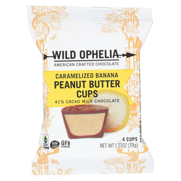 Wild Ophelia Peanut Butter Cup - Caramelzed Ban - Case of 12 - 1.37 oz