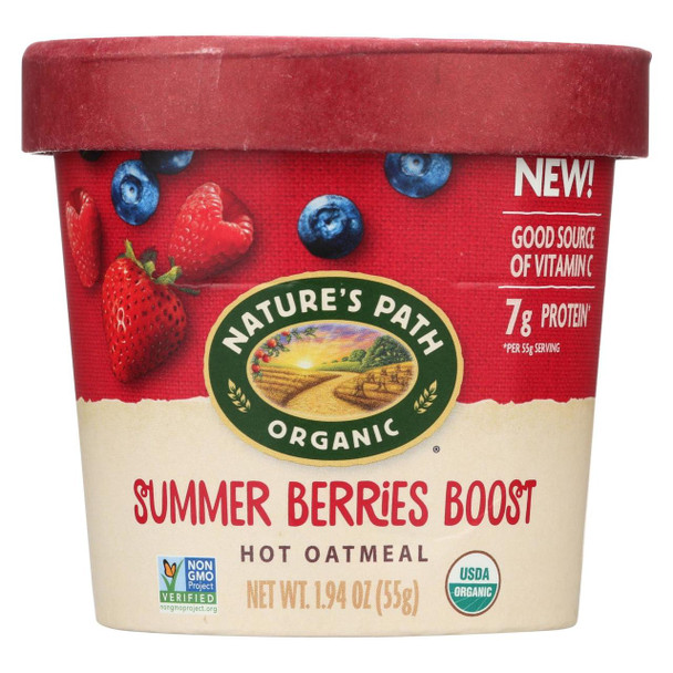 Nature's Path Organic Hot Oatmeal -Summer Berries Boost - Case of 12 - 1.94 oz