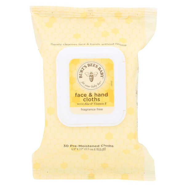 Burts Bees - Dsp Face&hand Cloths 3pc - 30 CT