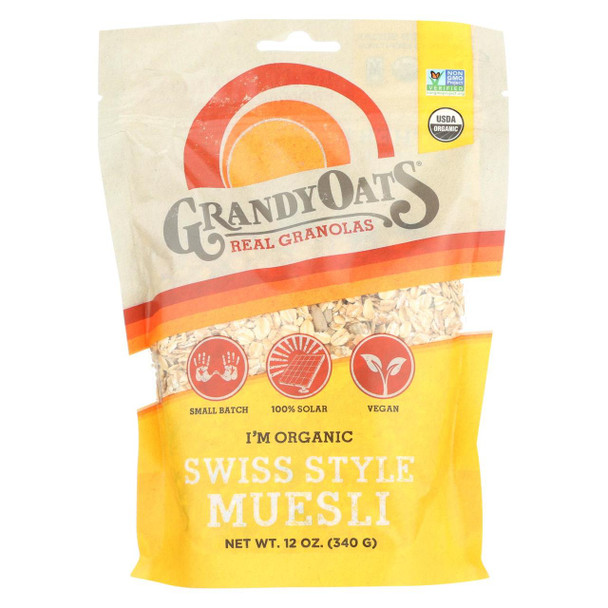 Grandy Oats Granola - Swiss Style - Case of 6 - 12 oz.