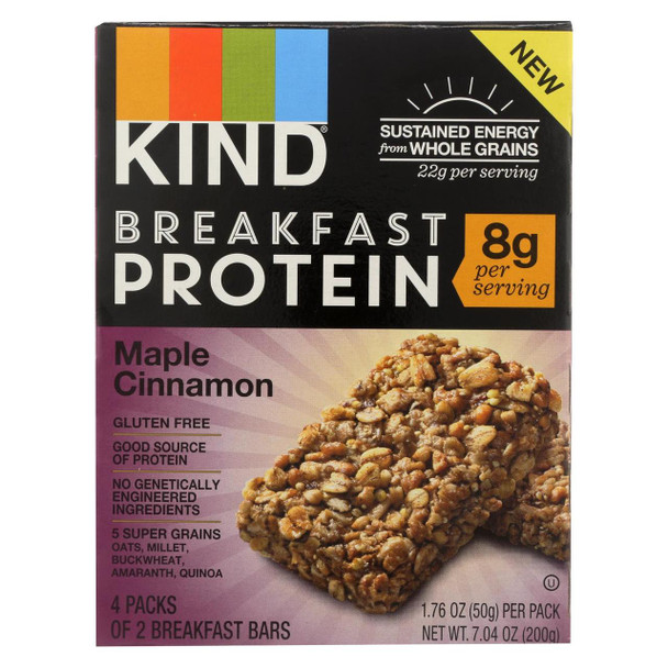 Kind Breakfast Protein Bars - Maple Cinnamon - Case of 8 - 4/1.76oz