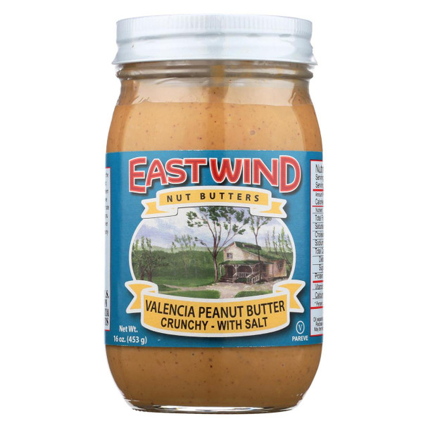 East Wind Peanut Butter - Crunchy - Case of 6 - 16 oz