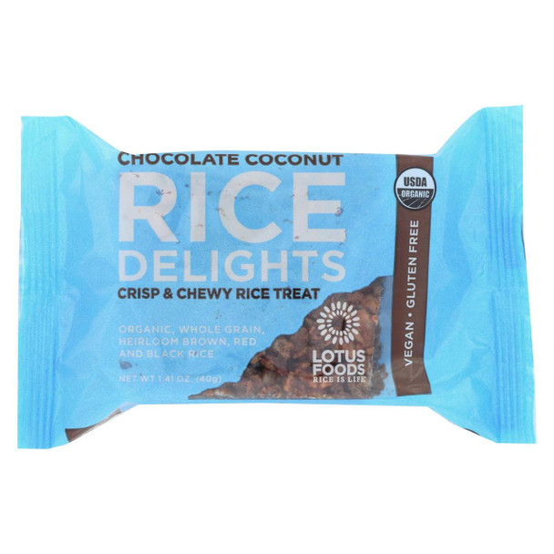 Lotus Foods Rice Delights - Chocolate Coconut - Case of 8 - 1.41 oz