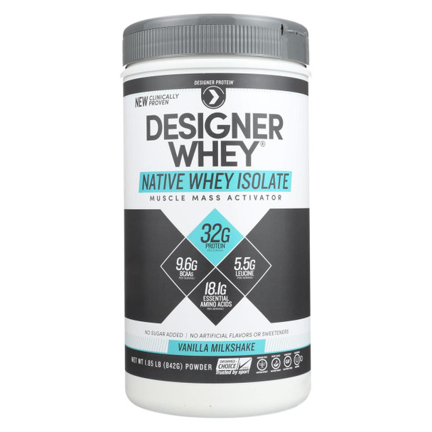 Designer Whey - Protein Powder - Vanilla Milkshake - 1.85 Lb