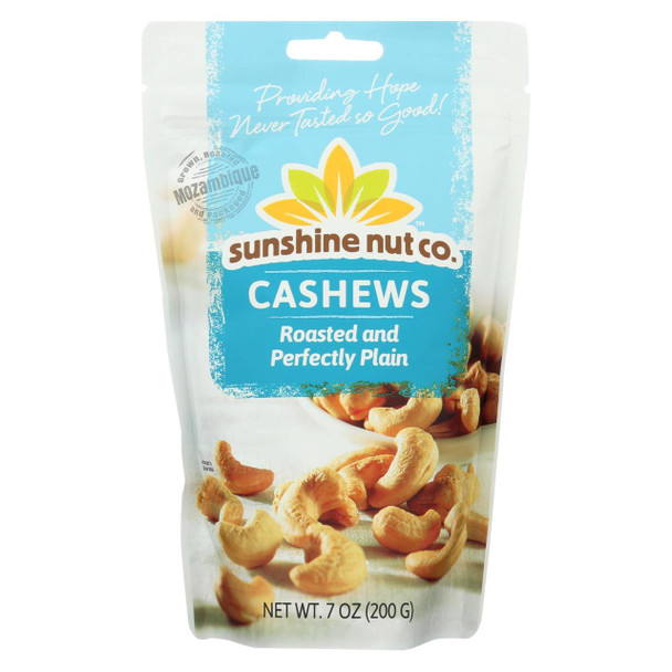 Sunshine Nut Company Cashews - Plain - Roasted - Case of 6 - 7 oz