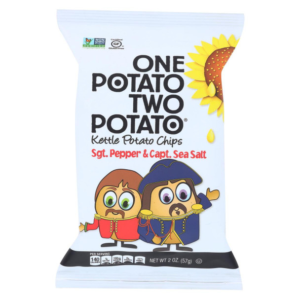 One Potato Two Potato Chips - Sea Salt and Pepper - Case of 24 - 2 oz.