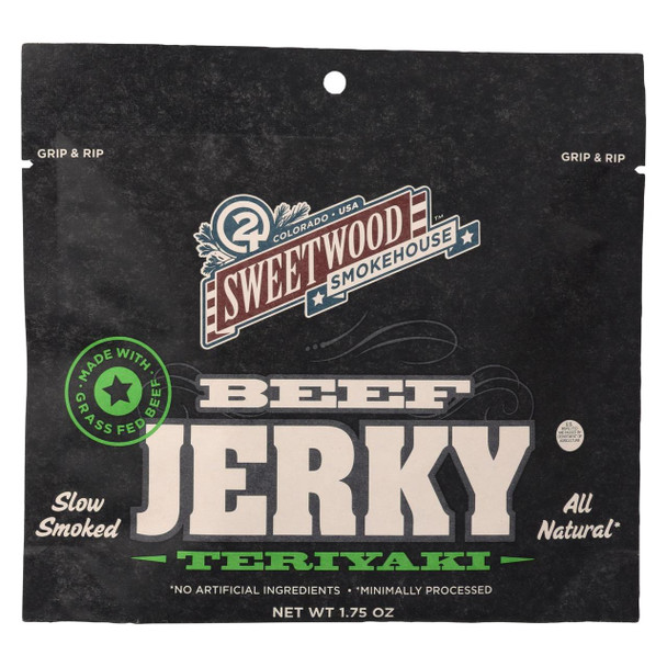 Sweetwood Jerky Company Beef Jerky - Teriyaki - Case of 12 - 1.75 oz