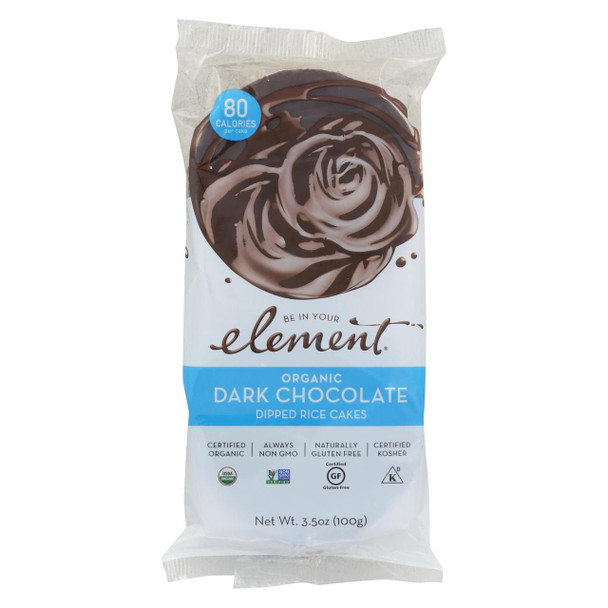 Element Organic Dipped Rice Cakes - Dark Chocolate - Case of 6 - 3.5 oz