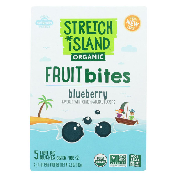 Stretch Island Organic Fruit Bites - Blueberry - Case of 9 - Pack of 5 - 0.7 oz