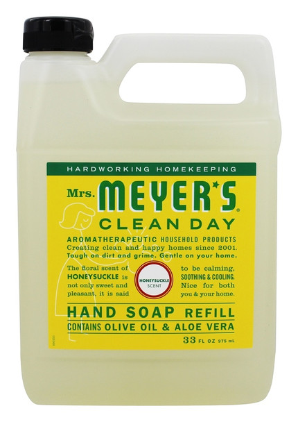 Mrs. Meyer's Clean Day - Liquid Hand Soap Refill - Honeysuckle - Case of 6 - 33 fl oz