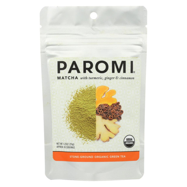 Paromi Tea - Matcha Tumeric Ginger Cinnamon - Case of 6 -1.23 OZ