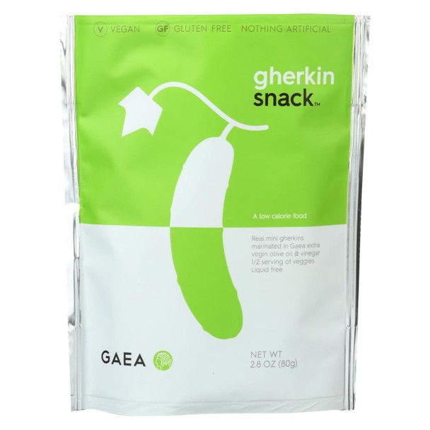 Gaea Snack - Gherkin - Extra Virgin Olive Oil & Vinegar - Case of 8 - 2.8 oz