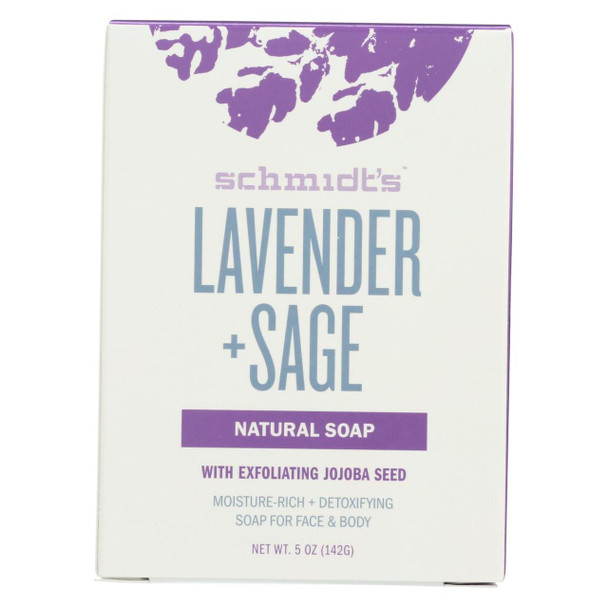 Schmidt's Deodorant Bar Soap - Lavender & Sage - Case of 6 - 5 oz