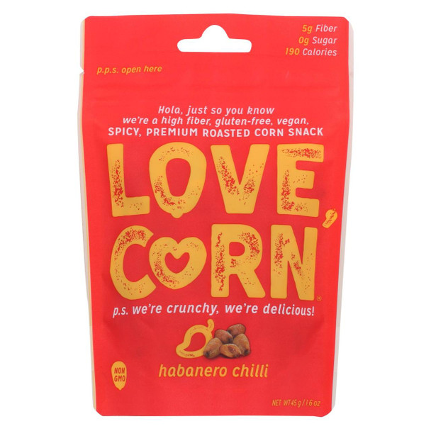 Love Corn - Roasted Corn Habanero - Case of 10 - 1.6 OZ