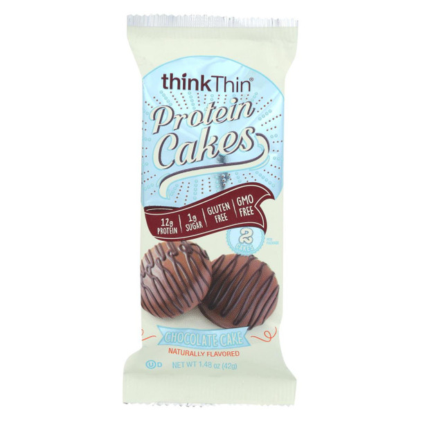 Think! Thin Cakes - Protein - Chocolate Cake - 2 Ct - Case of 9 - 1.48 oz