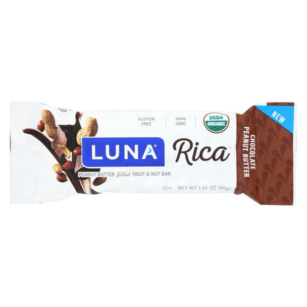 Luna Rica Bar - Organic - Chocolate Peanut Butter - Case of 12 - 1.41 oz