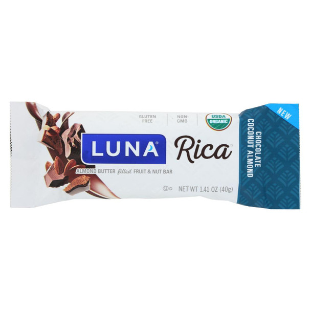 Luna Rica Bar - Organic - Chocolate - Coconut - Almond - Case of 12 - 1.41 oz