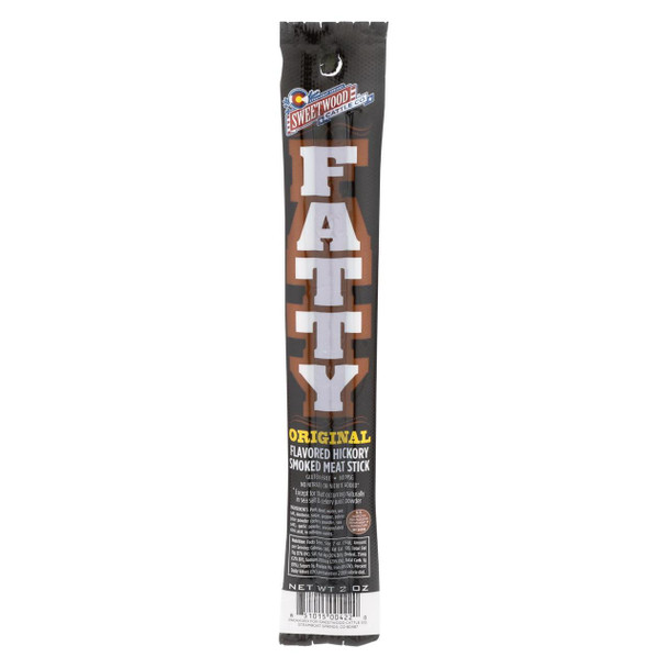 Sweetwood Jerky Company Meat Stick - Fatty - Original - Case of 20 - 2 oz