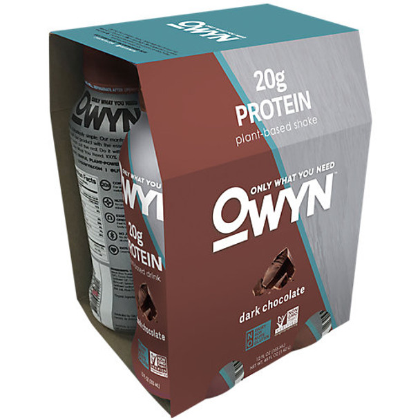 Only What You Need - Plant Based Protein Shake - Dark Chocolate - Case of 3 - 4/12 fl oz.