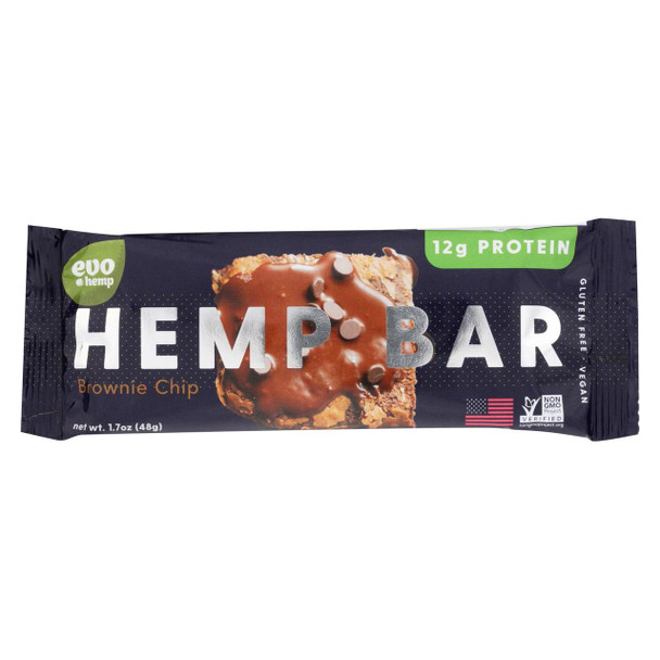 Evo Hemp Bar - Hemp - Double Chocolate Brownie - Case of 12 - 1.7 oz