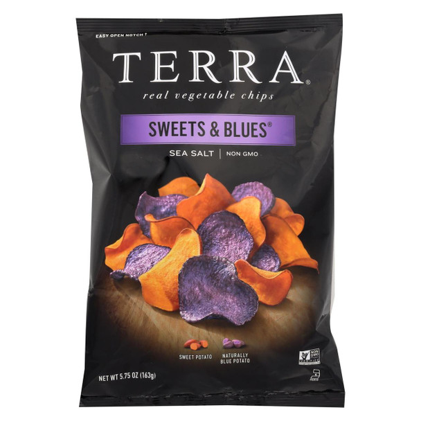 Terra Chips Chip - Sweets & Blues - Sea Salt - Case of 12 - 5.75 oz