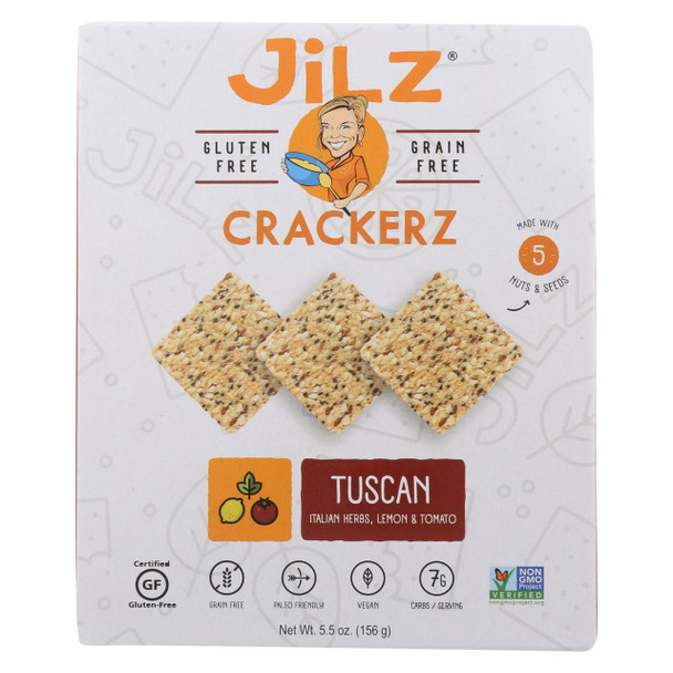 Jilz Gluten Free - Crackers - Tuscan - Case of 12 - 5.5 oz.