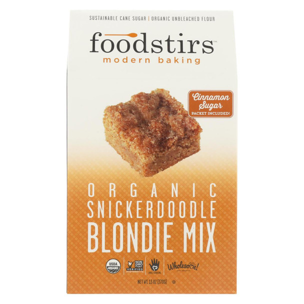 Foodstirs Blondie Baking Mix - Cinnamon Sugar Packet Included - Case of 6 - 13 oz.