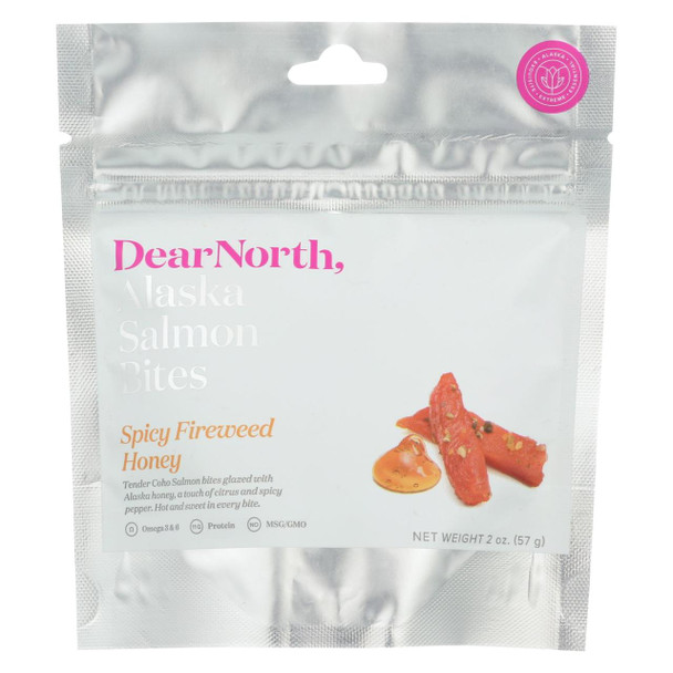 Dearnorth Alaska Salmon Bites - Spicy Fireweed Honey - Case of 8 - 1.75 oz.