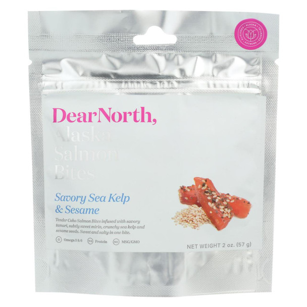 Dearnorth Alaska Salmon Bites - Savory Sea Kelp and Sesame - Case of 8 - 1.75 oz.