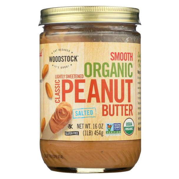 Woodstock Organic Classic Peanut Butter - Smooth - 16 oz